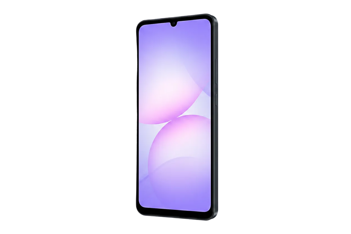 Black - Samsung Galaxy A07 4G front angled view