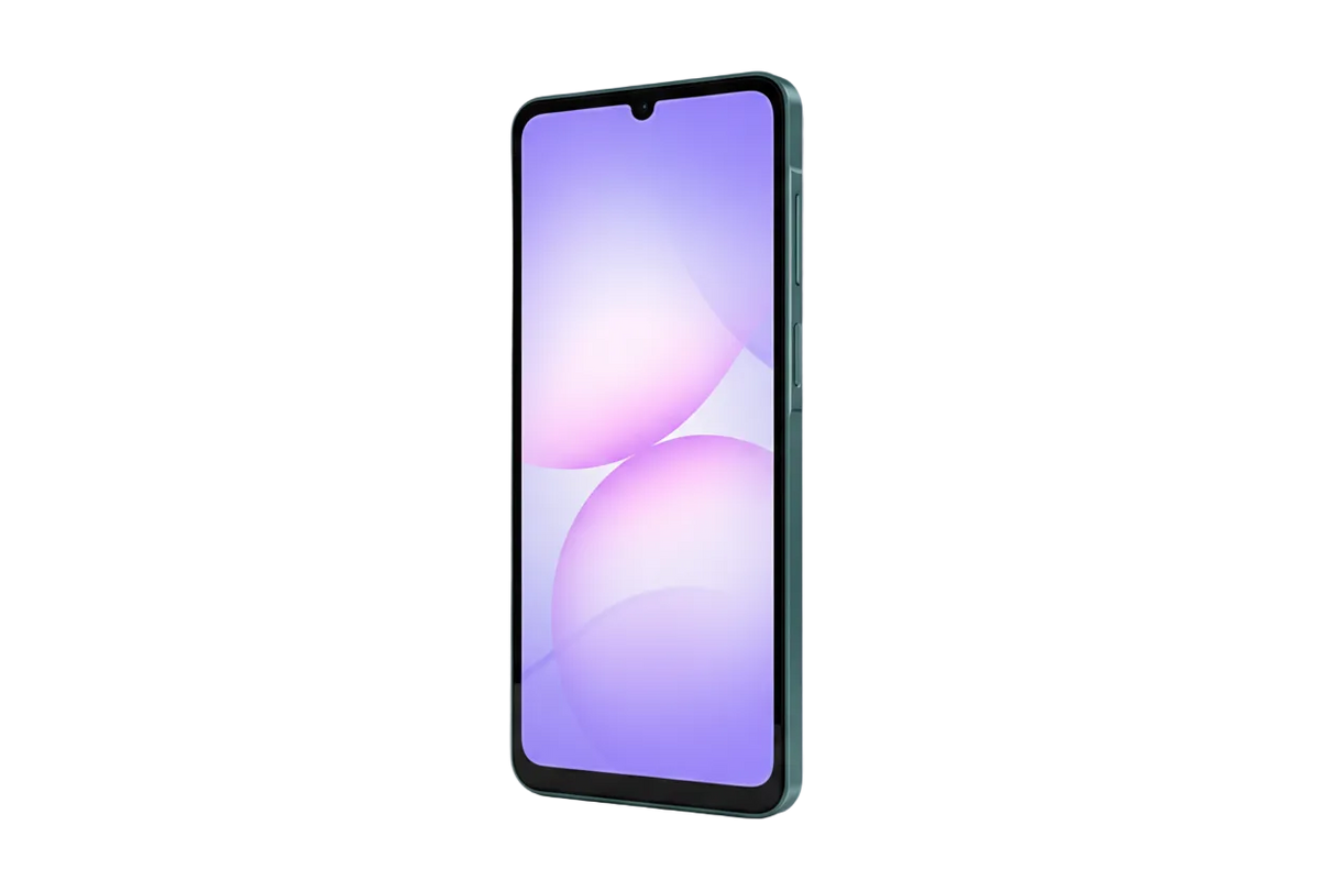 Green - Samsung Galaxy A07 4G front angled view
